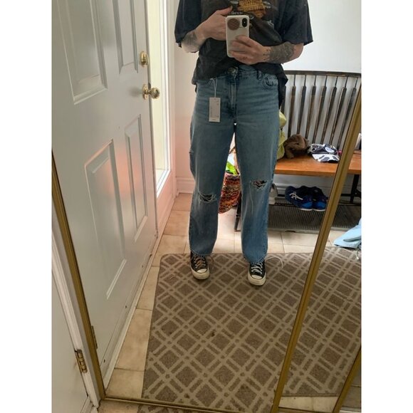 Mango Wideleg Blue Jeans - Picture 7 of 7